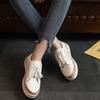 Large Size New Casual Single Shoes Women's Shoes Hollowed Out One-pedal Fringed Low-top Daily Round Head Lazy Shoes