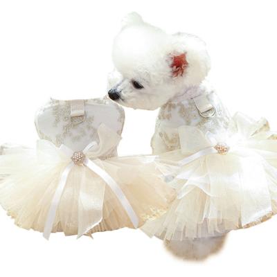Robe Pour Chiot Yousheng Mode Exquise Ourlet Brodé Robe de Mariage pour Chien Princesse Fournitures d'Habillage pour Chien Chat