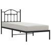 Metal Bed Frame with Headboard Black 90x200 Cm