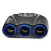1PC 120W 3 Way DC12V -24V Multi Socket Car Splitter Lighter Adapter USB Plug Charger