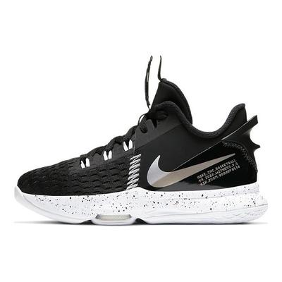 LeBron Witness 5 GS Black Metallic Silver Kids Sneakers White CT4629-001