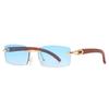 Trendy Rimless Square Sunglasses: Unisex Metal Cut-edge Design