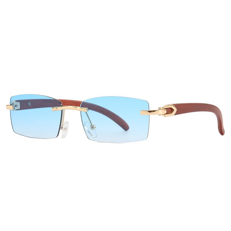 Trendy Rimless Square Sunglasses: Unisex Metal Cut-edge Design
