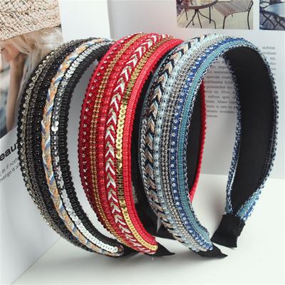 Luxuriöse breite Haarbänder Reifen für Damen Vintage Weiches elastisches Stoff Stirnband Mode Mädchen Haarband Kopfschmuck Haaraccessoires