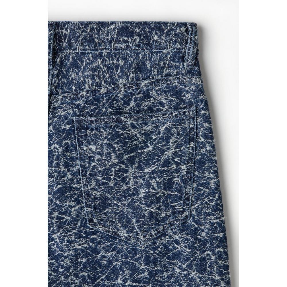 H M Pattern Baggy Jeans Blue Pattern