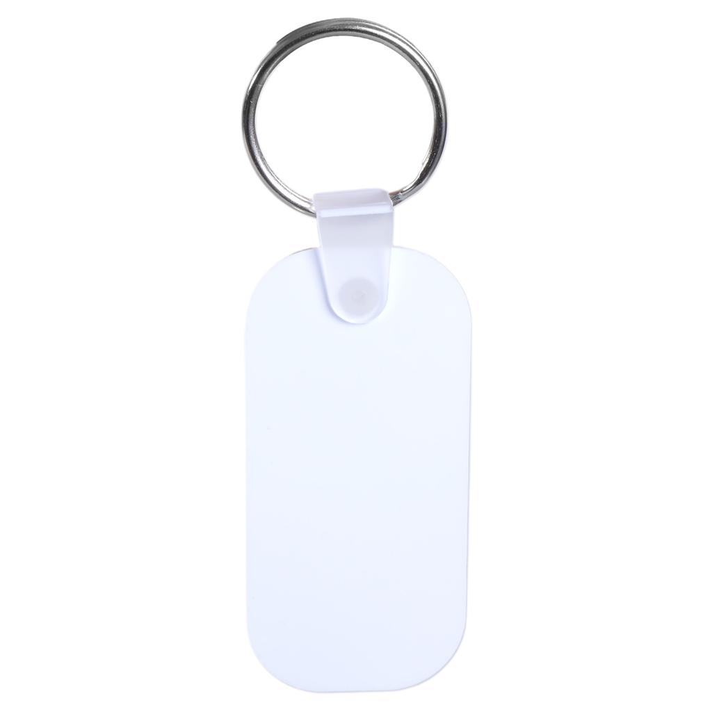 30 Set Oval Sublimation Keychain Blanks Double Sided Heat Transfer Aluminum Keyring with Key Rings and Plastic Clip