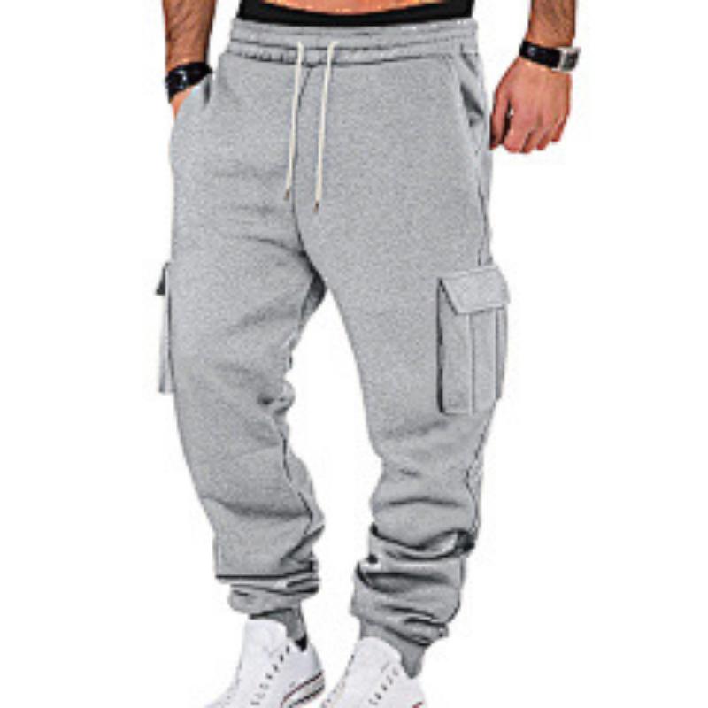 Men's Autumn and Winter American Overalls Multi-Pocket Casual Sports Cuffed Pants