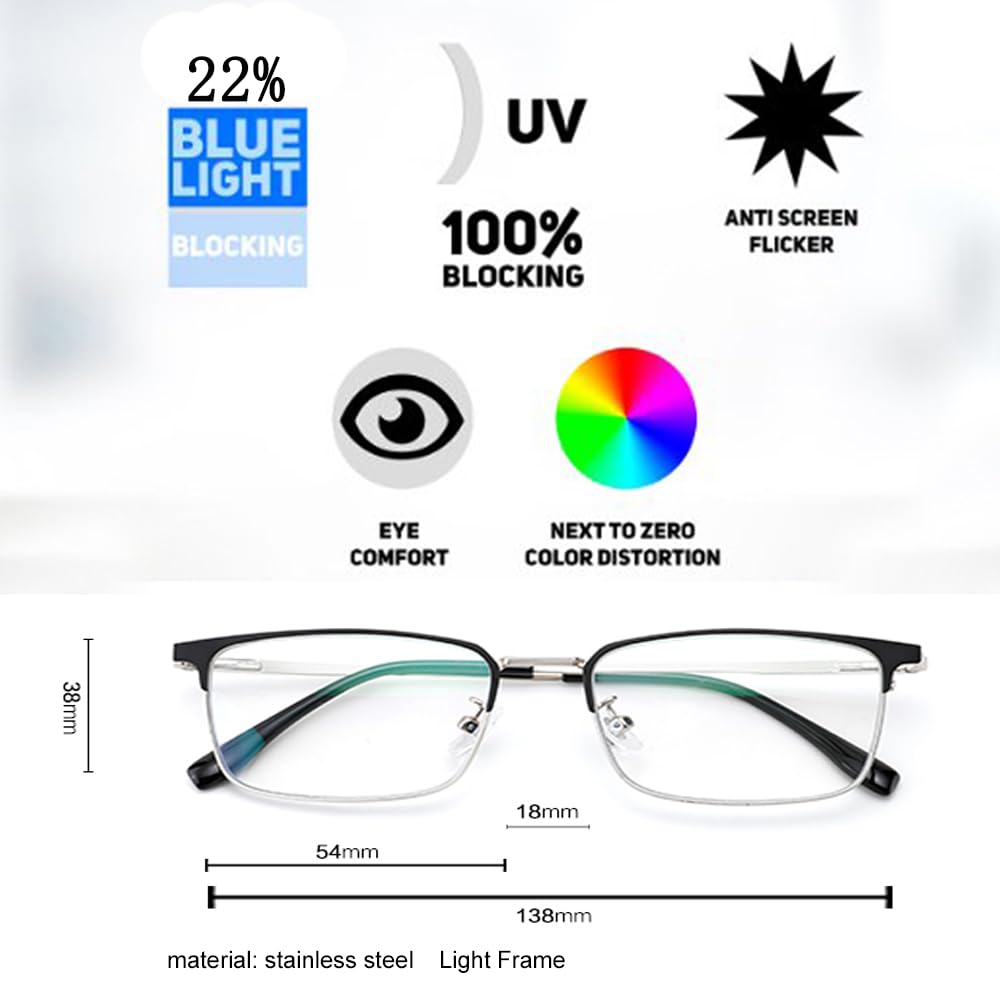 Stilvolle Lesebrille mit Blaulichtfilterung, Tragbare Lesebrille [KLESIA] Herrenbrille, Brille, (1.00)