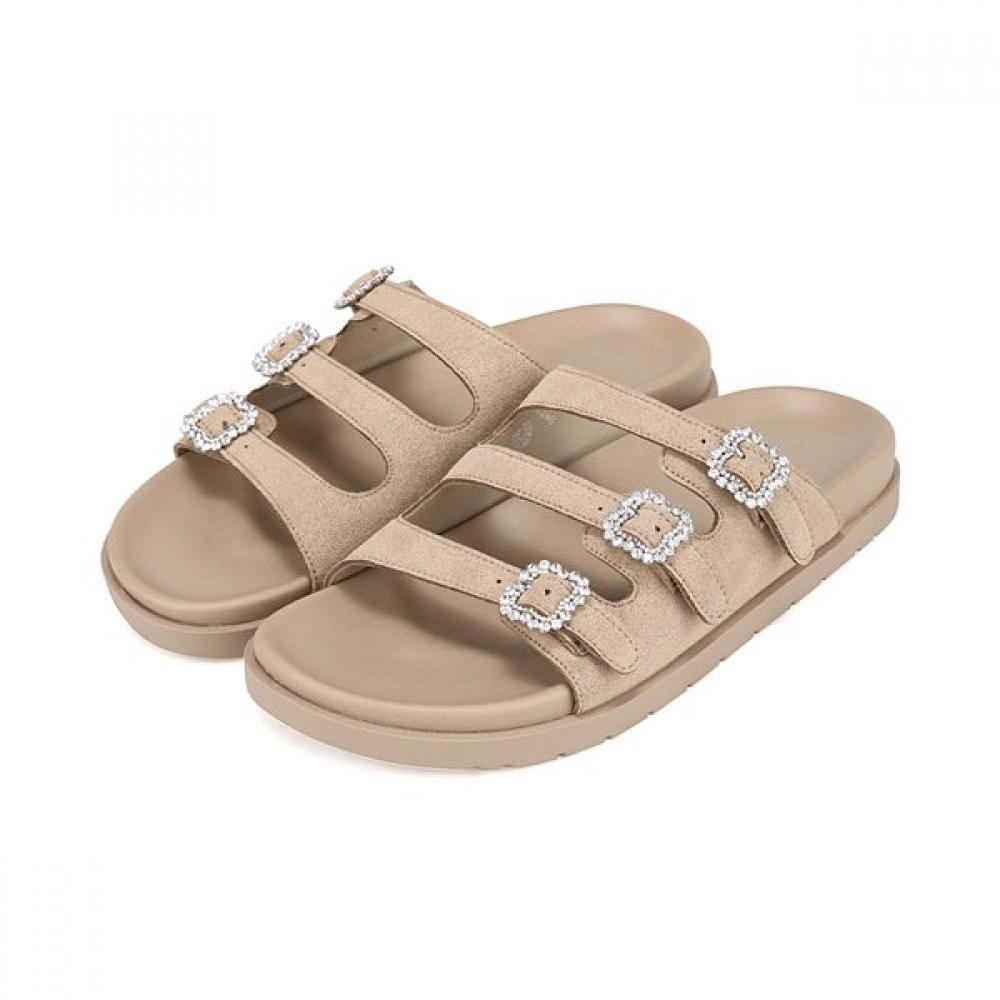 

Barbara Cowhide Jewelry Buckle Daily Mule Slide 2.5cm 2 Colors Bbj332 225/01.beige