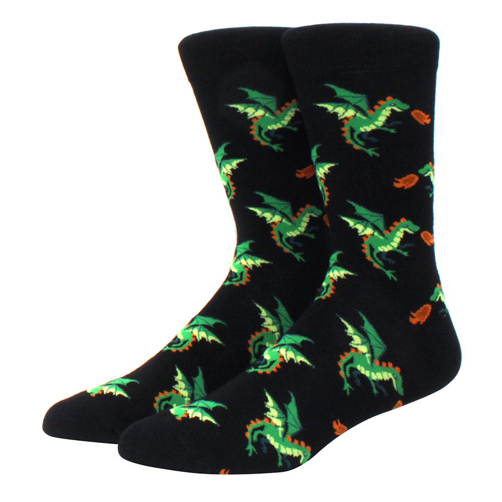 brand new men's socks colorful combed cotton crew socks Jacquard striped knee high socks for Funny men business casual dress