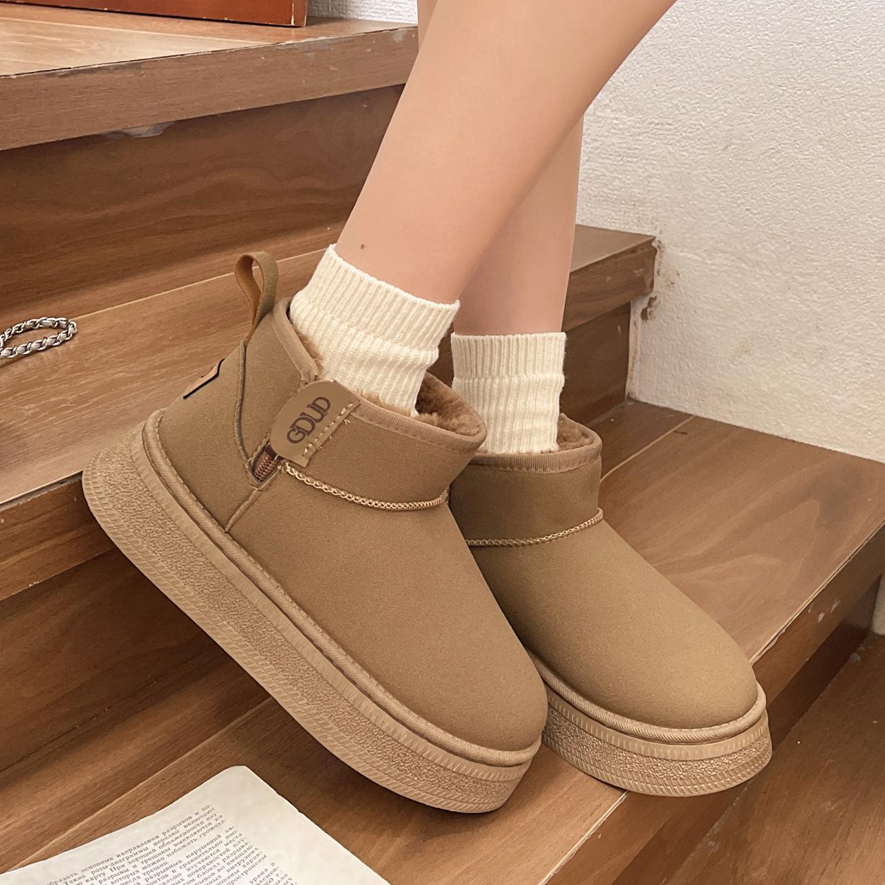 

Осенне-зимние сноубутсы: Теплые + Подкладка из вельвета, Толстая подошва, Боковая молния, Хлопковая обувь 41