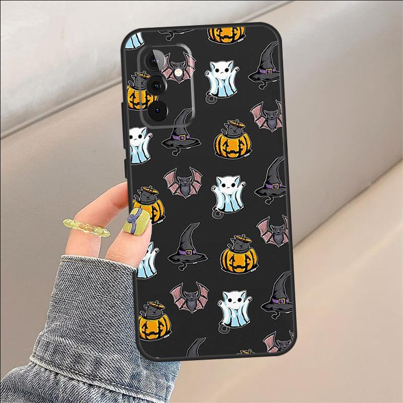 Cute Halloween Ghost Bat Case For Samsung Galaxy A35 A15 A55 A53 A33 A13 A36 A56 A26 A16 A22 A32 A52 A54 A34 A05 A06