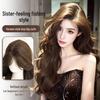 Korean Style Invisible Full Wig for Women - Realistic Scalp, Long Curly Waves, Traceless Fit