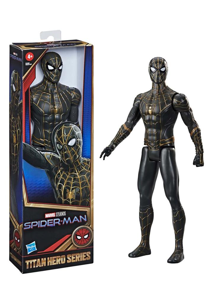 Hasbro Marvel Spider-Man: No Way Home - Titan Hero SeriesBlack & Gold Suit Spider-Man Action Figure F2438 Authentic