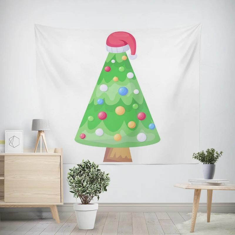 Christmas New Year Christmas Tree Pattern Living Room Bedroom Decorative Tapestry