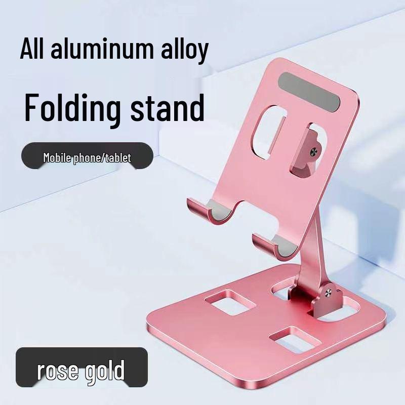 

Aluminum Foldable Phone & Tablet Stand - Universal Portable Holder for Live Streaming рожевий колір золота