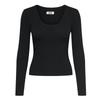 Haut noir manches longues col rond Femme JDY