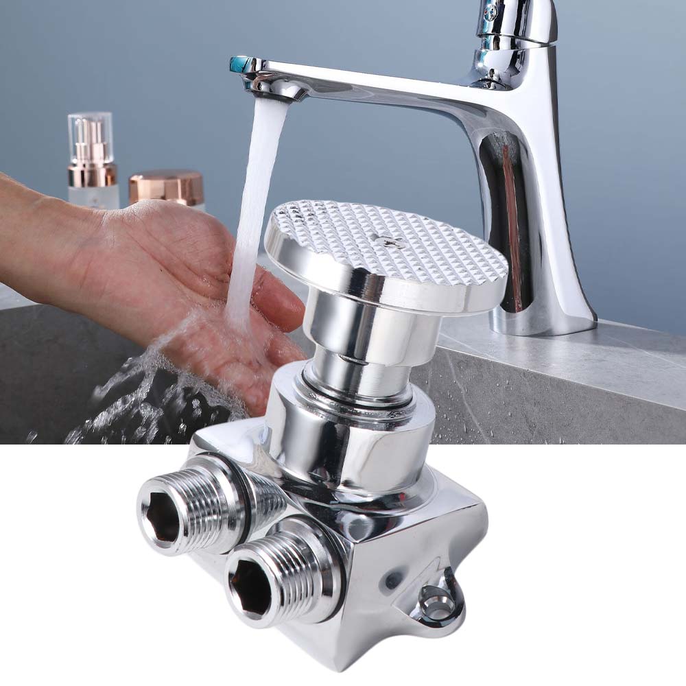 Single Cold Foot Pedal Valve Brass Construction Water Saving Bathroom Faucet Slant Type Floor Mounted Tap Pedal