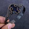 Lapis Lazuli Gemstone Handmade Copper Wire Wrap Cuff Bangle Adjustable ET-4978
