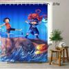 One Piece Luffy, Ace & Sabo Brothers Bond Fiery Scene 2D Print Waterproof Shower Curtain, Intense Flaming Background With Epic B