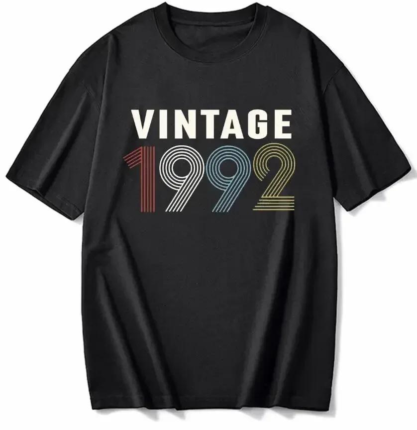 cotton 100% Men's And Women's Birthday Short Sleeve T-Shirt Digital Print 1960-1999 Pattern Congratulating Letter Tee Birthday