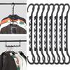 4Pcs Coat Hanger Wardrobe Organizer 360-Degree Rotation Strong Load-bearing 5 Slots Design Space-Saving Closet Organizer