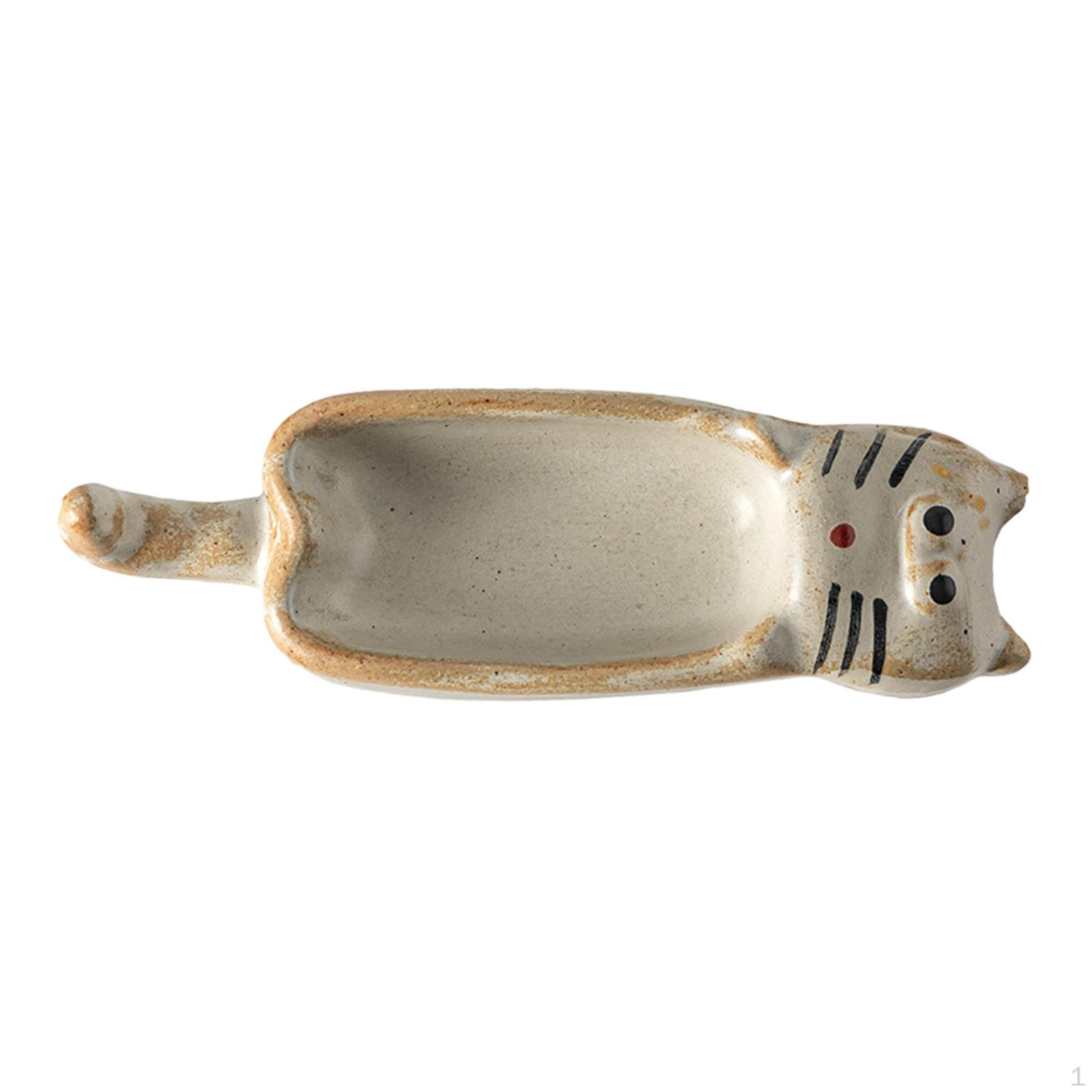Ceramic Condiment Bowl, Sushi Sauce Dish, Cat Shape Cute Seasoning Bowls Soy Dish for beige 5.3 inch