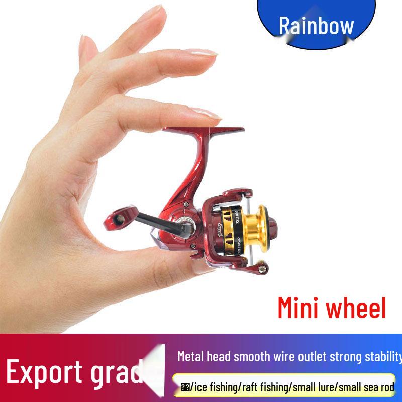 Mini Stainless Steel Fishing Reel – All-Metal Design for Raft, Ice, and Surf Fishing.