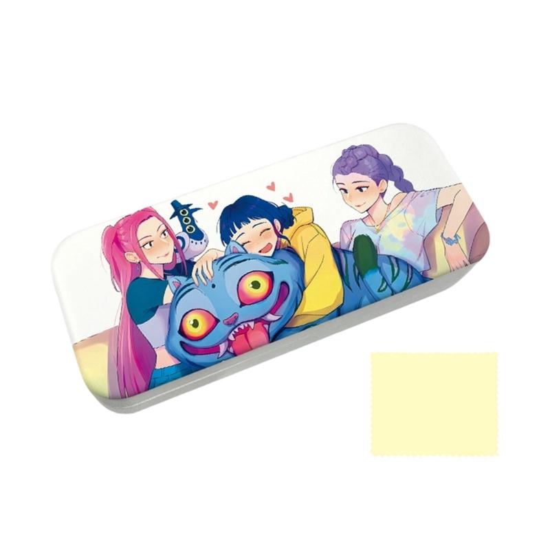 Anime PU Leather Glasses Case Witch Hunters Design Soft Lining for Scratch Prevent Eyewear Holder for Daily Travel Use