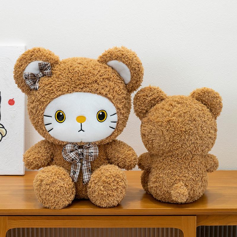 Little Bowknot Bear Cat Cartoon Plush Toys Soft Fill Doll Children Birthday Gift