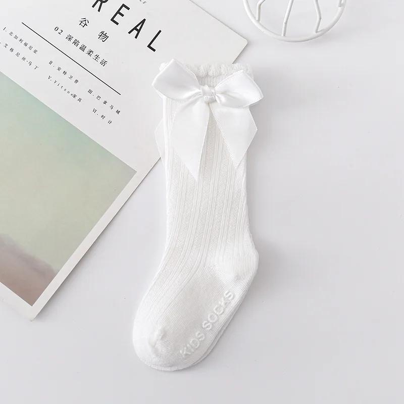 Kids Socks Toddlers Girls Big Bow Knee High Long Soft Cotton Lace Baby Kniekousen Meisje  Children Clothing Baby Stuff
