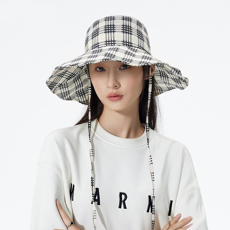 

Big eaves bucket hat women s summer new sunscreen sunshade purple line foldable light breathable hat
