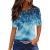 T Shirts For Women Round Neck Dressy Casual Blouses Printing Short Sleeve Summer Tops Loose Fit