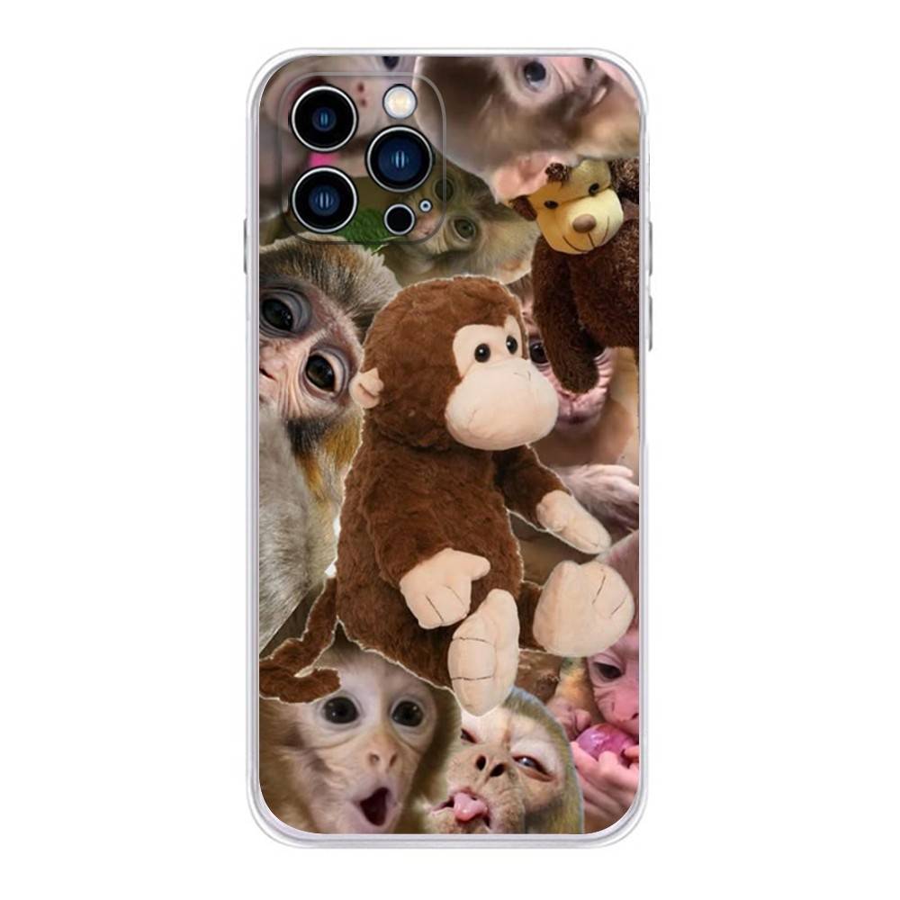

Funny Monkey Silicone Phone Case For iPhone 17 16,15,14,13,12,11 Plus,Pro,Max,XR,Plus,E,Mini Transparent Soft Cover iPhone12PRO