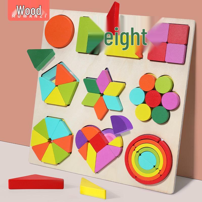 

Montessori Wooden Bead Shape Matching Puzzle for Children