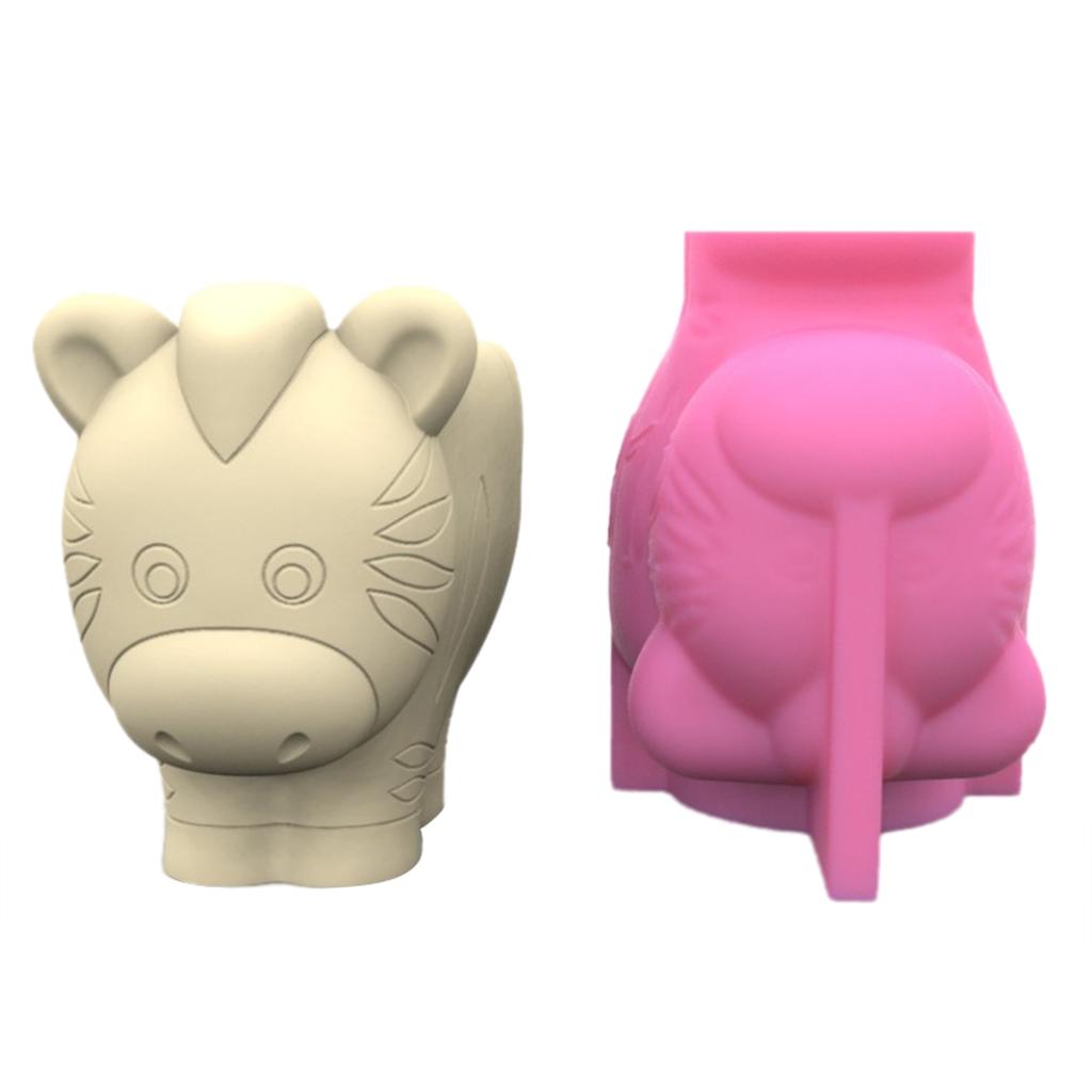 Mini Succulent Planters Pot Mold Cute Zebra Fox Cow Cat Flower Pot Mould Animal Planter Resin Molds Miniature Ornaments