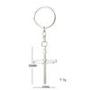 Nail Cross Stainless Steel Keychain Punk Personality Design Fashion Metal Pendant Practical Student Bag Gift