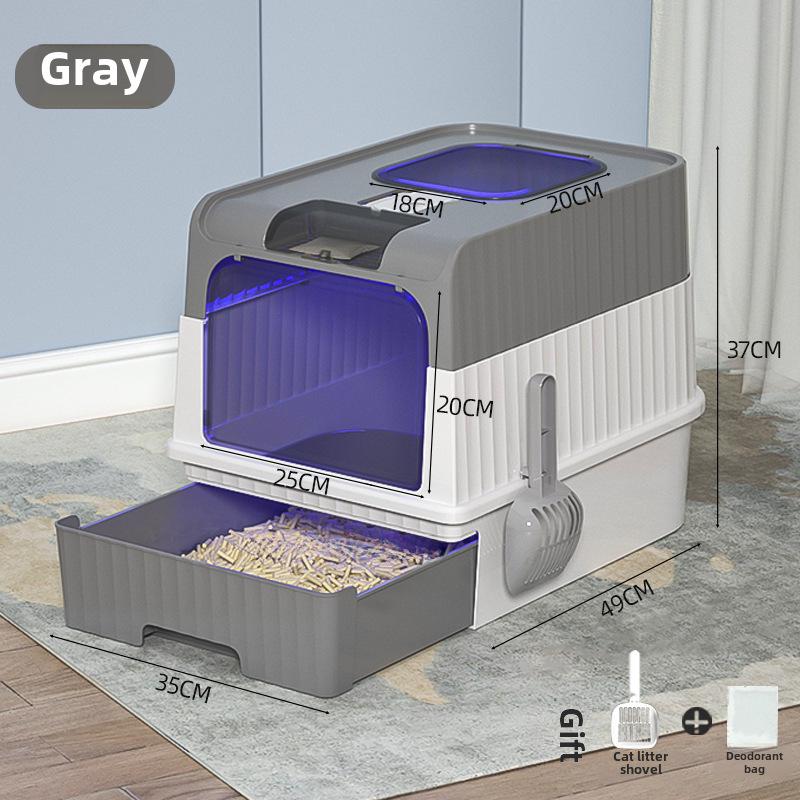 

Закрытый кошачий туалет XL с УФ-стерилизацией и дезодорированием Drawer-type Cat Litter Box