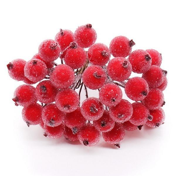 

Christmas Frosted Artificial Berry Vivid Red Holly Berries Wedding Party Decoration Artificial Flowers Home Decor красный