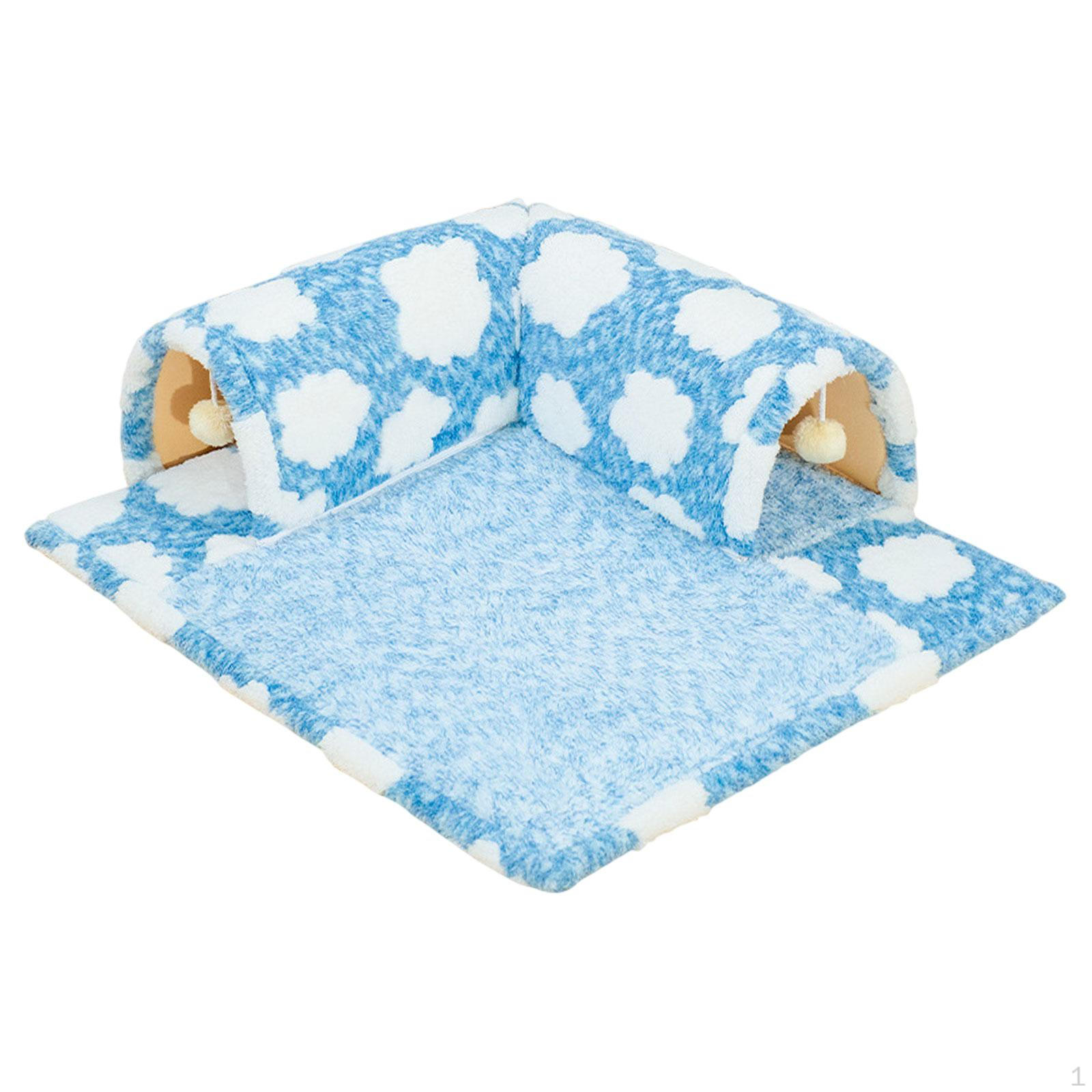 

Cat Activity Center with Tunnel And Play Ball for Indoor Use M size blue