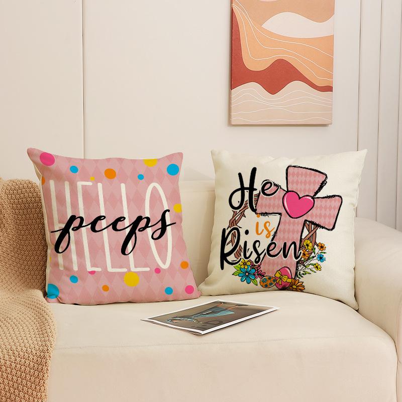 Cartoon New Rabbit Print Pillow Case Easter Decoration Holiday Pillow Home Sofa Pillow Cushion