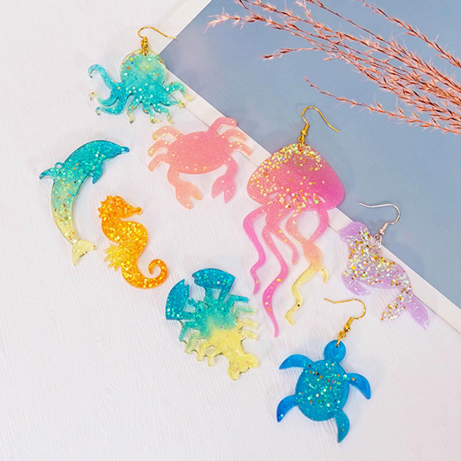 

Универсальная форма для литья из смолы, форма для ожерелья, подвески, формы для эпоксидной смолы серии Ocean, формы для кристаллической смолы, идеально подходящие для поделок своими руками