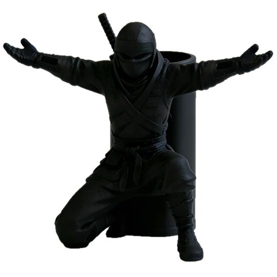 

3D Printed Ninja Pen Holder for Desk PLA Organizer for Pencils Markers Office Supplies Unique Gift for Students Teachers Fans чёрный