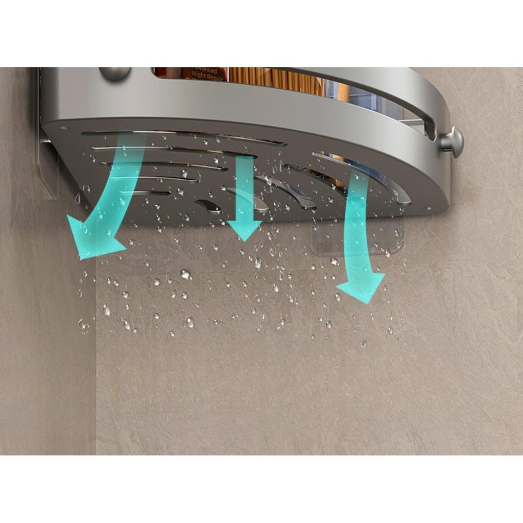 3-layer Black Plastic, Wall Mounted, Bathroom Shelf, Space Saving Design, Suitable for Kitchen, Bathroom, Shampoo, Soap and Other Storage