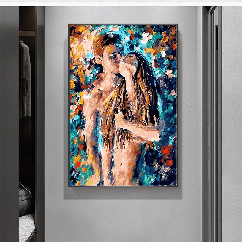 Abstract Passion Sexy Canvas Painting Modern Naked Woman and Man Posters and Prints Wall Art Pictures for Living Room Home Decor