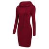 Women Casual Dress Long Sleeve Hooded Jumper Pockets Sweater Tops