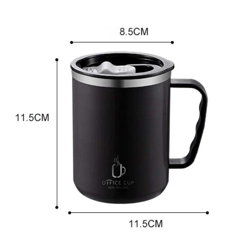 500ml Thermos Mug 304 Stainless Steel Coffee Cup With Handle Leak-Proof Vacuum Flask Insulated Cup Portable Thermal Water Bottle