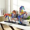 European-style Colorful Graffiti Water Transfer Horse Success Resin Crafts Ornaments Living Room Top Entrance Wine Cabinet Decoration Supplies Home