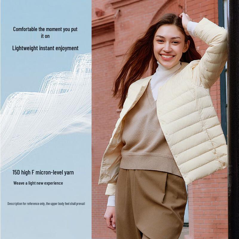 Tanboer Women's Lightweight Collarless Down Jacket