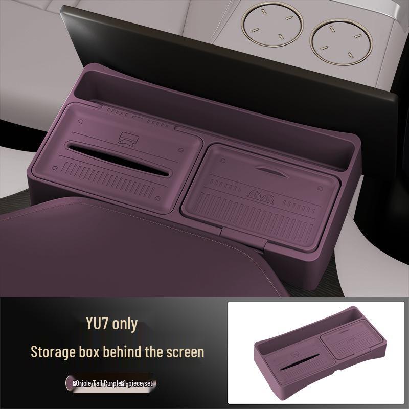 Silicone Anti-Shake Storage Box for Yu7 Screen Rear Compartment